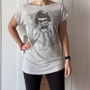 Bershka Gray Tunic Top